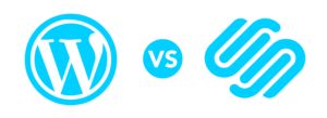 WordPress vs Squarespace logos