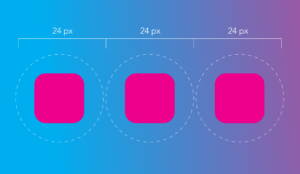 Illustration with multiple shapes of the same size